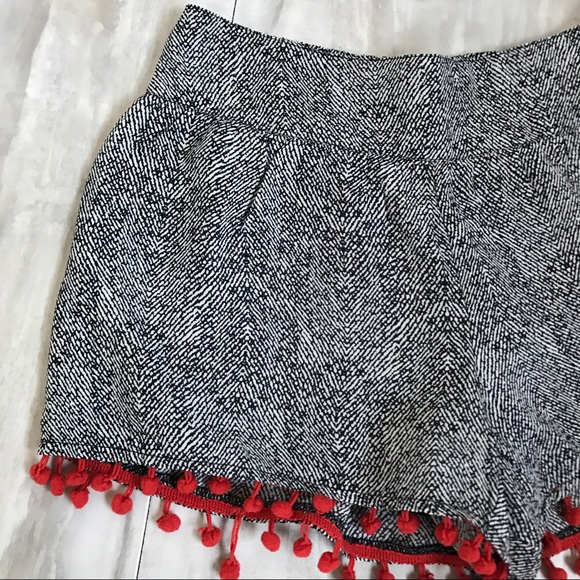 THML Black Printed Tasseled Shorts XS - Picture 3 of 4